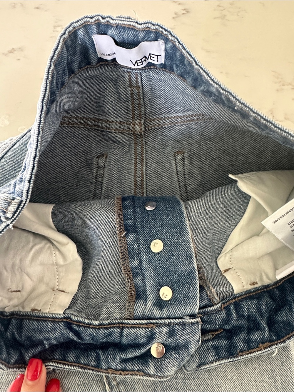 Distressed Light Blue Denim Mini Skirt - Picture 12 of 13